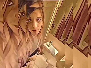 bathroom shemale strips underwear teasing till clothes rip