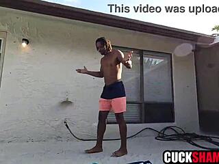 Hubby Watches Wife Bent Over BBC Outdoor Fuck