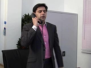 Perverted Boss Hardcore Drills Two Blonde Secretaries Desk