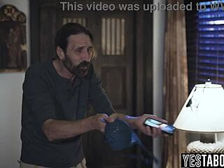 Petite latina stepdaughter seduces and rides her mature stepdad's monster cock doggystyle