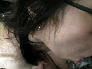 eva yi gags on morning cock with sloppy ball licks