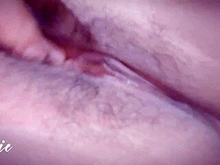 busty mature housewife with huge natural tits and puffy nipples fingers hairy wet pussy close-up solo