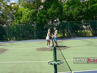 granny cougar melanie monroe gets caught on tennis court craving cock 🍑🏸