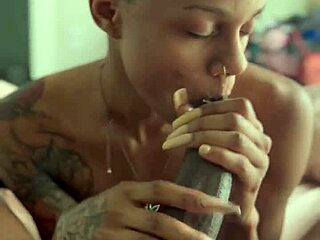 Ghetto ebony SLURPS sloppy deep on BBC until nuts explode!