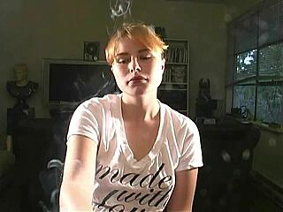 katie smokes casually as blonde 22 year old