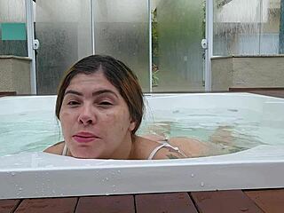 Waiting in hotel jacuzzi for horny married guy to play