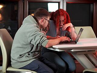 Cute Redhead Ditches Lessons Jacks Off Cock Deepthroat Style