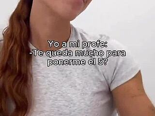 teacher gets sneaky handjob tease from student