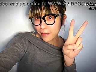 asian ladyboy rams pantyhose ass with dildo cumshot