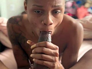 Ghetto ebony SLURPS sloppy deep on BBC until nuts explode!