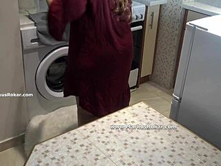 stupid latina maid stuck in machine 😩 huge ass spying fun