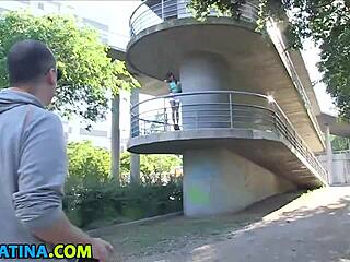 check out this real latina teen slurping that huge monster cock