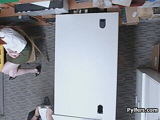 CUTE REDHEAD THIEF Gets DRILLED DEEP By SECURITY In SHOP Hidden Cam!