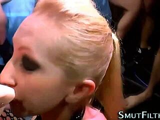 skanks guzzle cum in kinky bliss