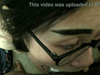 eva yi gags on morning cock with sloppy ball licks