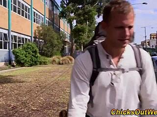 my aussie gf sucks cock deep then gets creampied hard