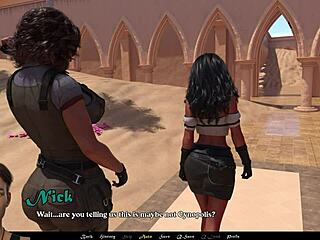 hey let's play sandstorm part 5 with this big titted brunette monster cock action