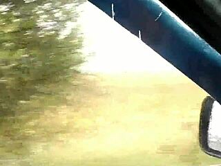 blonde wife stops car naked in public, fingers wet hairy pussy to squirting orgasm solo