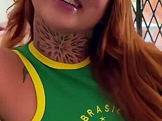 Petite busty REDHEAD LATINA crushes casting then drops sloppy DEEPTHROAT BLOWJOB in hot POV