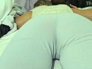 fingering stepsister's pussy through pants leaves her dripping wet and desperate