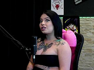 hot tattooed brunette flashes huge tits playing never have i ever