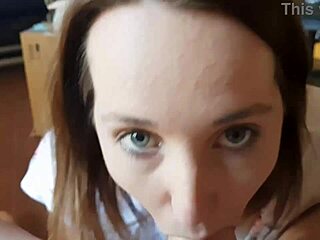 Amateur Brunette Sucks Huge Cock Twice Swallows Cum Mouthfuls