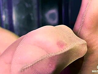 Beautiful Mistress Teases Feet And Ass In Flesh-Colored Pantyhose