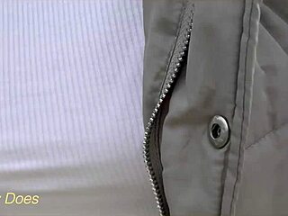 Wifey braless on public bike dare flashing huge tits tight shirt.