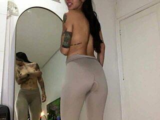 Sexy girl strips changes masturbates yoga with hairy armpits