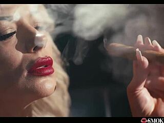 Horny Milf Huge Tits Blowjob Masturbation Smoking Cigar