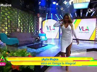 Aylin Mujica's Marked Nipples and Huge Ass Tease Under Tiny Skirt