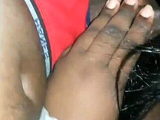 sloppy ebony deepthroat gags on black cock cum!