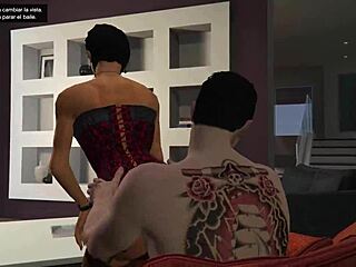 Gtao private dance with brunette latina stripping lingerie teasing hard