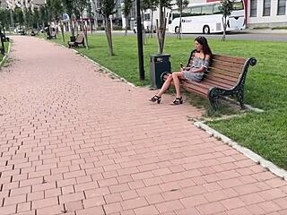 street pickup cutie takes group anal pounding from friends