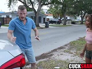 Petite ebony milf wife fucked by black bull as cuck pays car bill