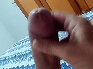 guy strokes his huge monster cock solo in intense punheta session