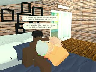 roblox slut chokes on bbc deepthroat cumshot 😈🍆💦