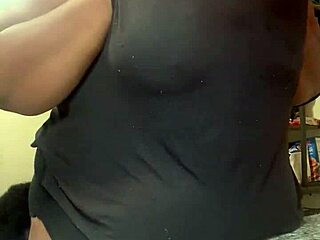 milf's big natural tits bounce in kitchen quickie fuck pt6