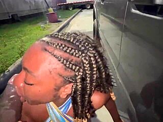 Truck stop slut, married bride sucks my monster cock deep in parking lot like a lot lizard!