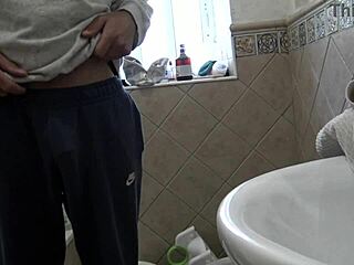 Pervy Stepmom Masturbates Watching Stepson Shower in Real Voyeur Taboo!