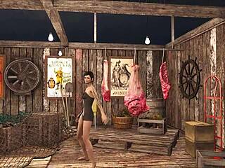 cute brunette teen slut teases in sexy fallout 4 outfit
