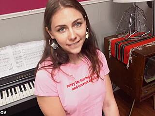 Brunette Maya Rue Spreads Legs For Stud's Deep Cowgirl Cock Ride