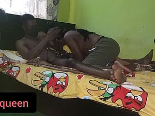 A real African amateur couple has intense sex on their first date