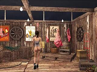 cute brunette teen slut teases in sexy fallout 4 outfit