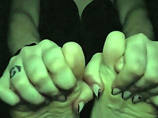 post-workout foot tease with sexy toes fingering play