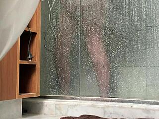bbw gets caught stroking her fat pussy in the shower... whoops! 🚿💦