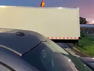 Truck stop slut, married bride sucks my monster cock deep in parking lot like a lot lizard!