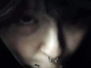 goth girl deepthroats her thick 9 inch dildo 😈🍆💦