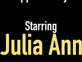 julia ann & milf pals slobber sloppy double blowjobs on cock