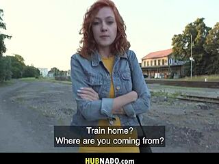 dirty redhead with tats n piercings takes facial outdoors 😈💦🍆